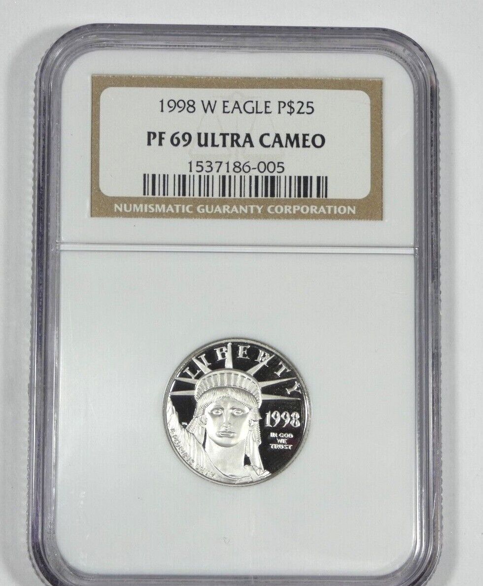 Proof 1998 American 1/4 oz Platinum Eagle $25 CERTIFIED NGC PROOF 69 Ultra Cameo