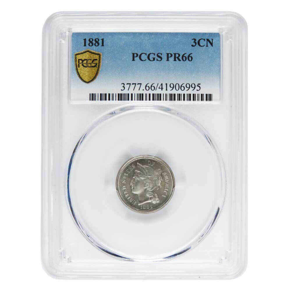 1881 Proof 3c Three Cent Nickel PCGS PR66 Blue Label