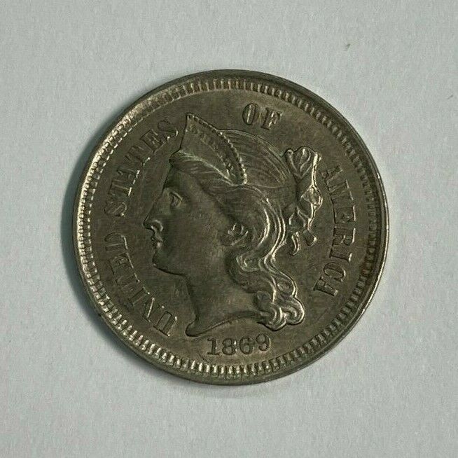 1869 Three Cent Nickel 3c Brilliant Uncirculated BU