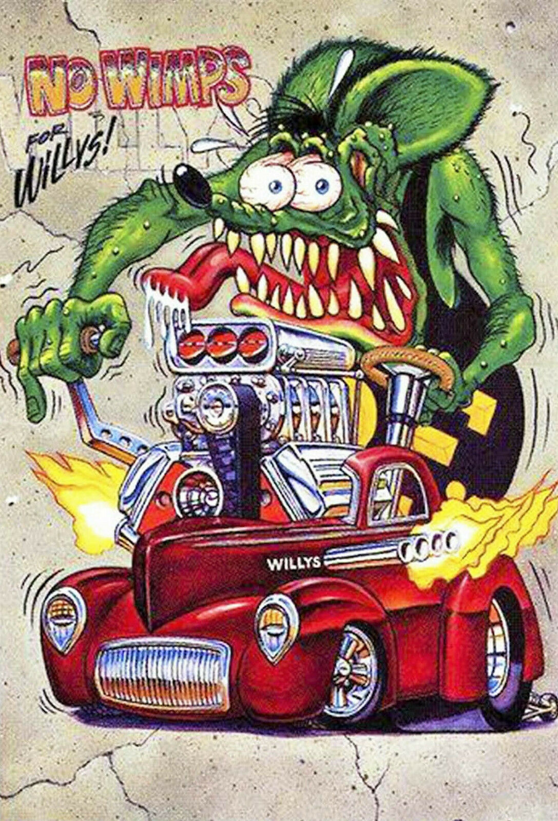 Ed "big Daddy" Roth Willys Rat Fink Full Color 8"x12" Photo Poster