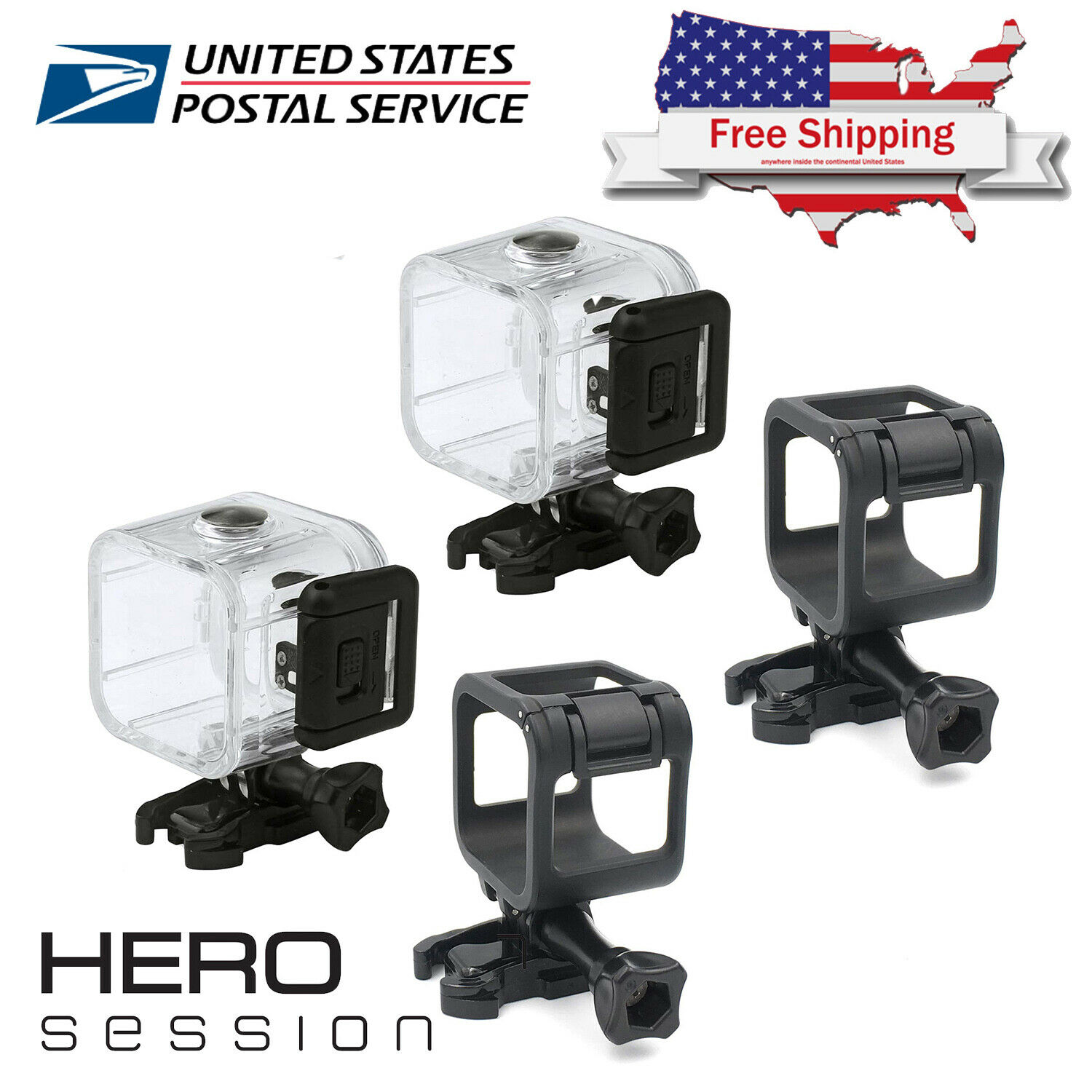 Gopro Hero 4 5 Session 40m Underwater Waterproof Diving Housing Frame Cover Case