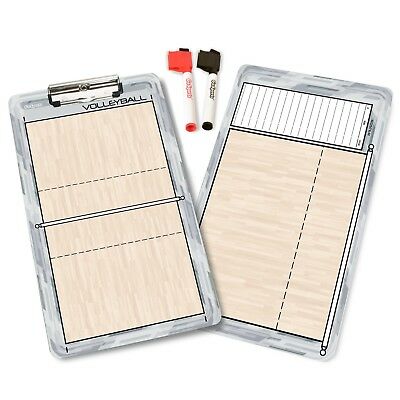 GoSports Volleyball Full Court Coach Clipboard Two Sided with 2 Dry Erase Pens