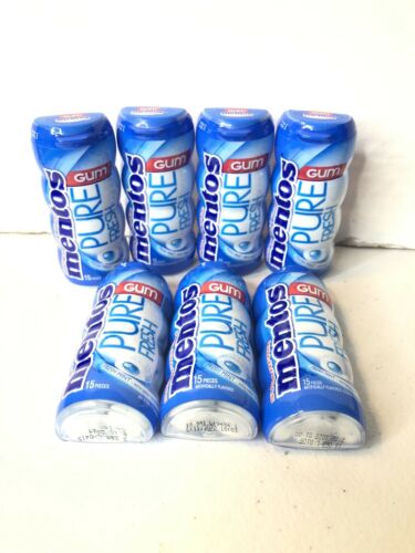 Mentos Pure Fresh Gum Bottle Fresh Mint 7 Pack (15 Ct Per Pack) Exp. 11/2022