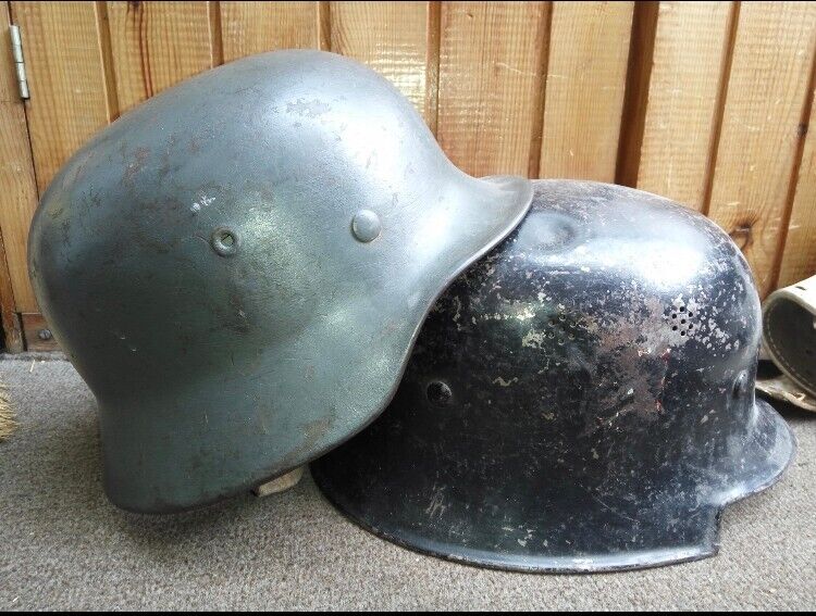 Lot Of 2 Genuine Wwii Hungarian Army Military Helmet Battle Complete