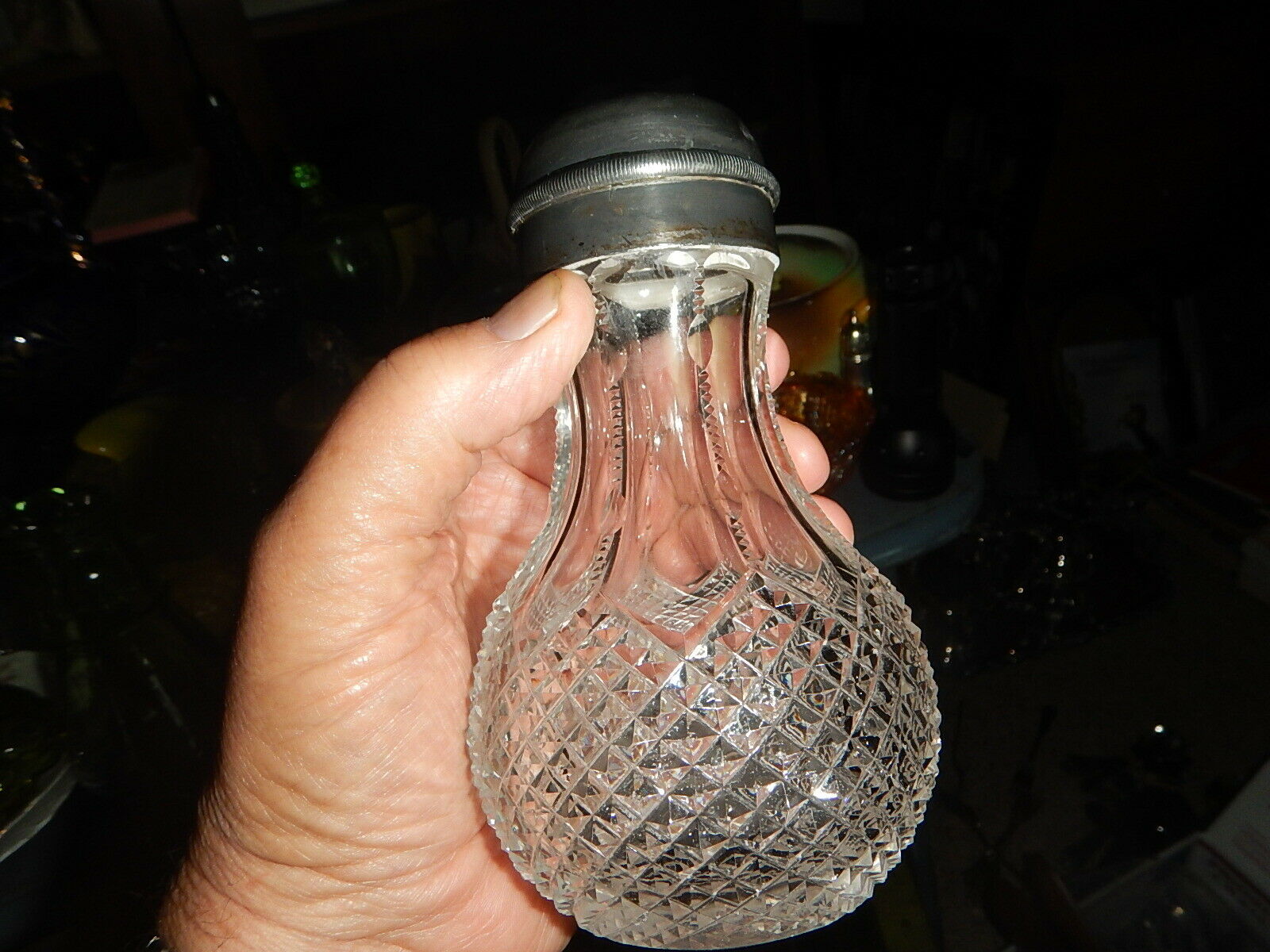 Sugar Shaker Cut Glass Vintage 6 1/2 Inch Polished Base