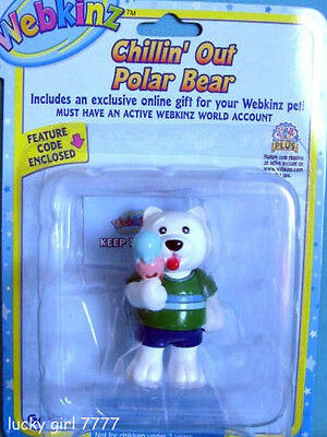 Webkinz Chillin' Out  Polar Bear Figure W/code 4 Magical Forest Free Us Shipping