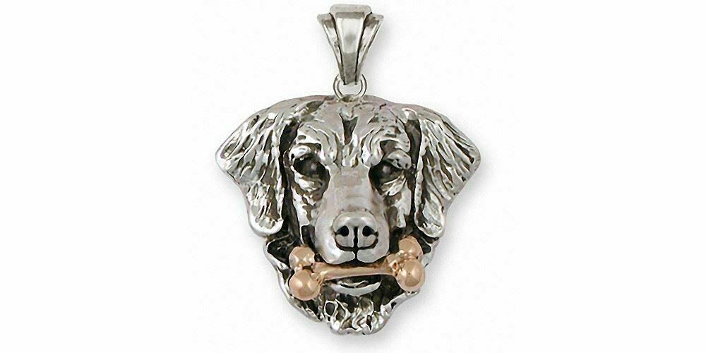 Golden Retriever Pendant Jewelry Silver And Gold Handmade Dog Pendant Chd1-tnnp