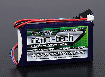 Turnigy Nano-tech 2100mah 2s 6.6v 20c Lifepo4 Transmitter Pack Battery T14sg 4pk