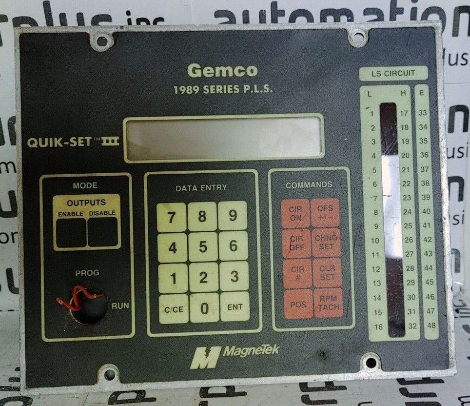 GEMCO MAGNETEK 1989 SERIES P.L.S. QUIK-SET III CONTROL PANEL READ!