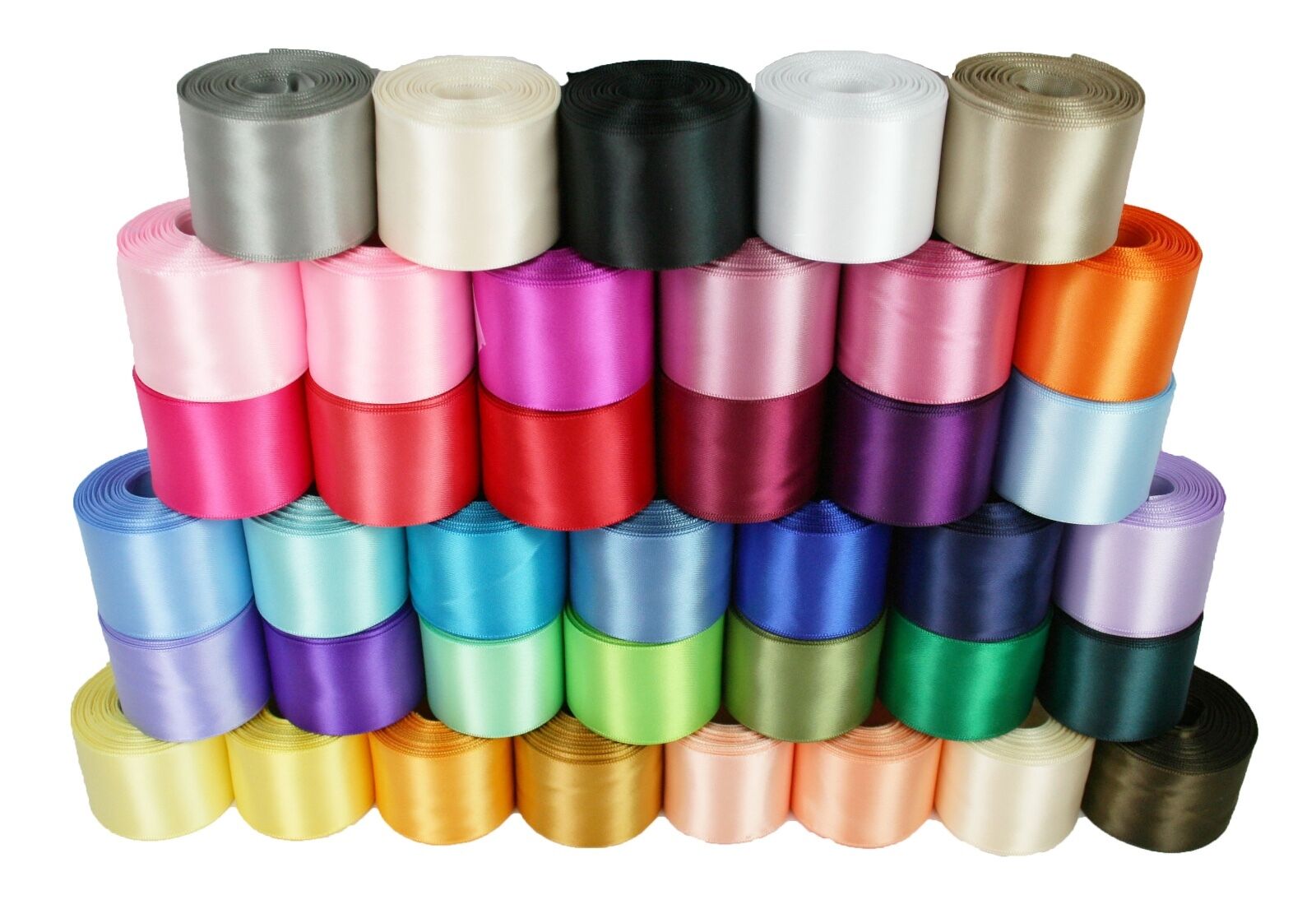 Rolled Up 1-1/2" Single Face Satin Ribbon 100% Polyester Choose Color & Yards