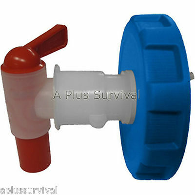 Water Brick Ventless Spigot With Blue Lid Gasket & Nut For Waterbrick Containers