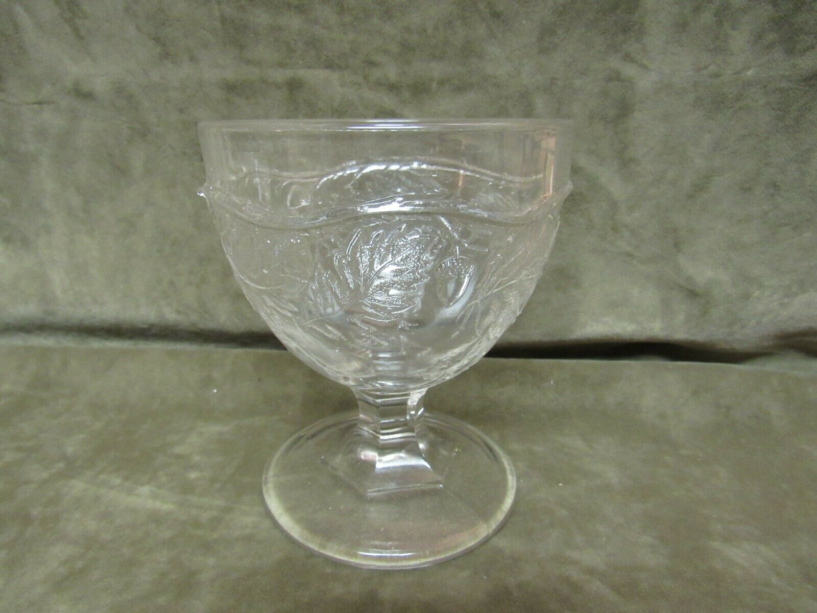 1880's Victorian Acorn Leaf Banded Pressed Pattern Glass Buttermilk Goblet Sugar