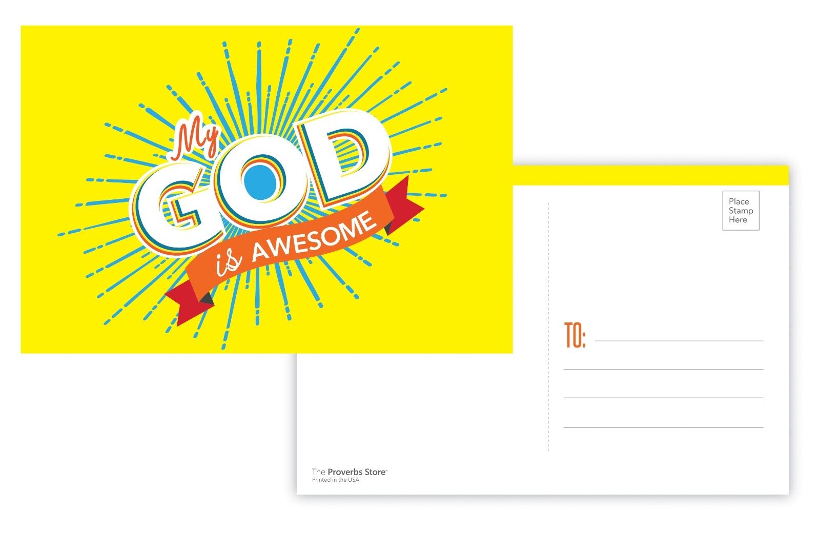 My God Is Awesome Christian Religious Bible POSTCARDS (30 Pack) Motivational