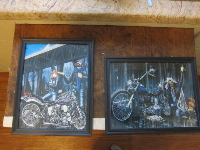 Two Framed David Mann,bobbers F- The Rain  Prints Copies Reprints Check It Out