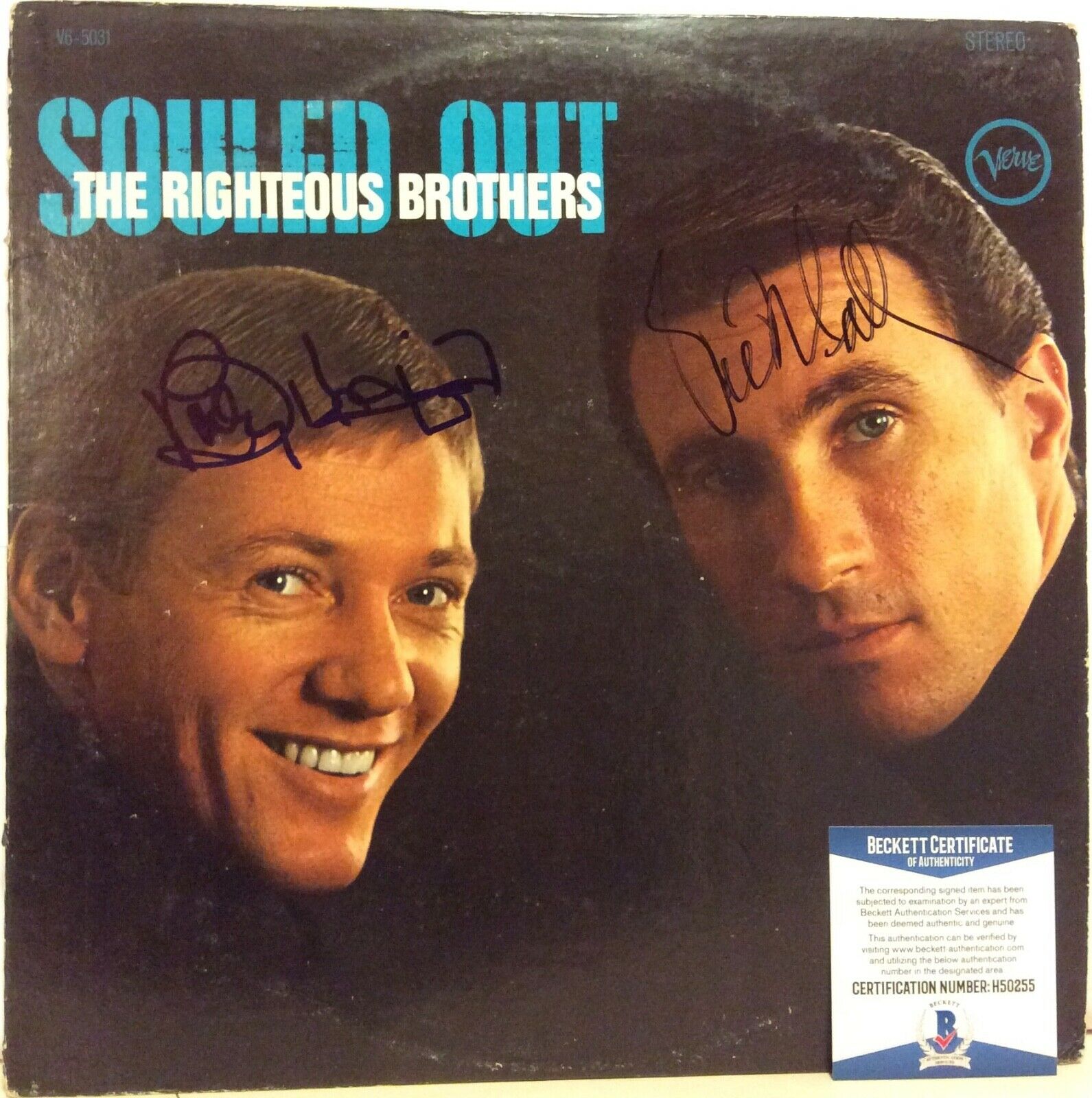 Righteous Brothers Signed Souled Out Lp Vinyl Album Beckett Bas