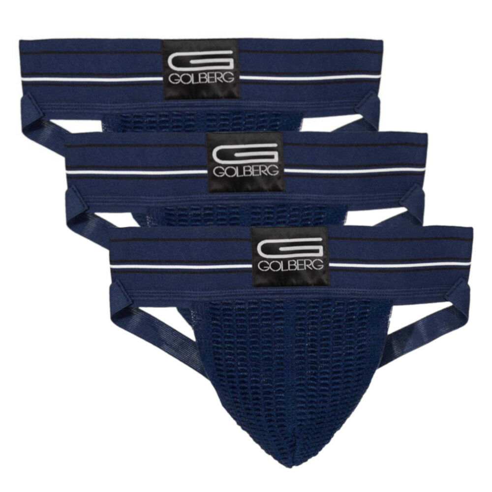 Men's Premium 3 Pack Athletic Supporters by Golberg - Jock Strap Underwear