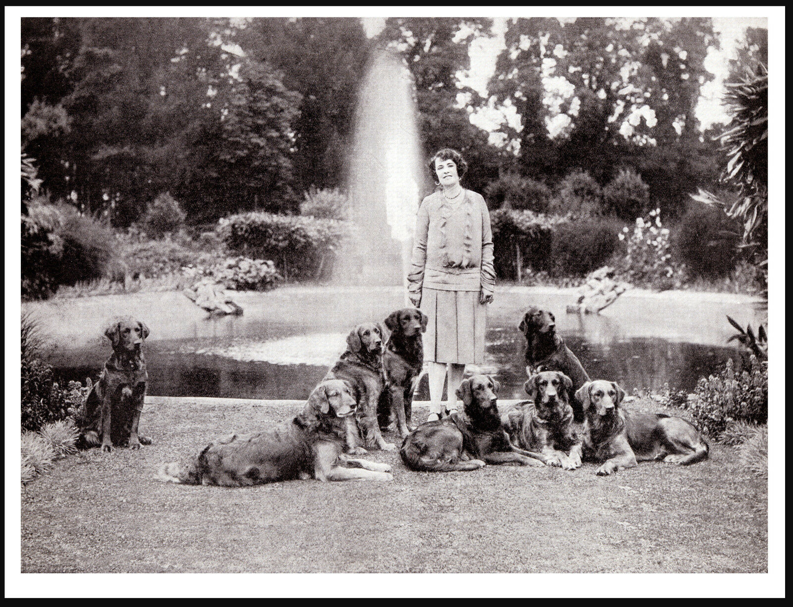 GOLDEN RETRIEVER LADY AND HER DOGS GREAT VINTAGE STYLE DOG PHOTO PRINT POSTER