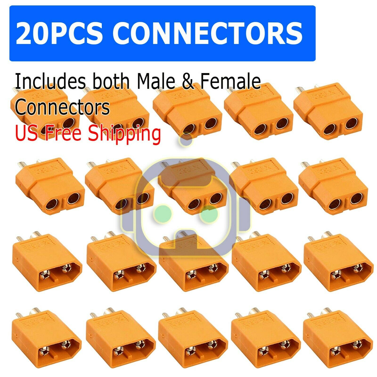 20Pcs XT60 Male Female Bullet Connectors Plugs For RC Battery From US Warehouse