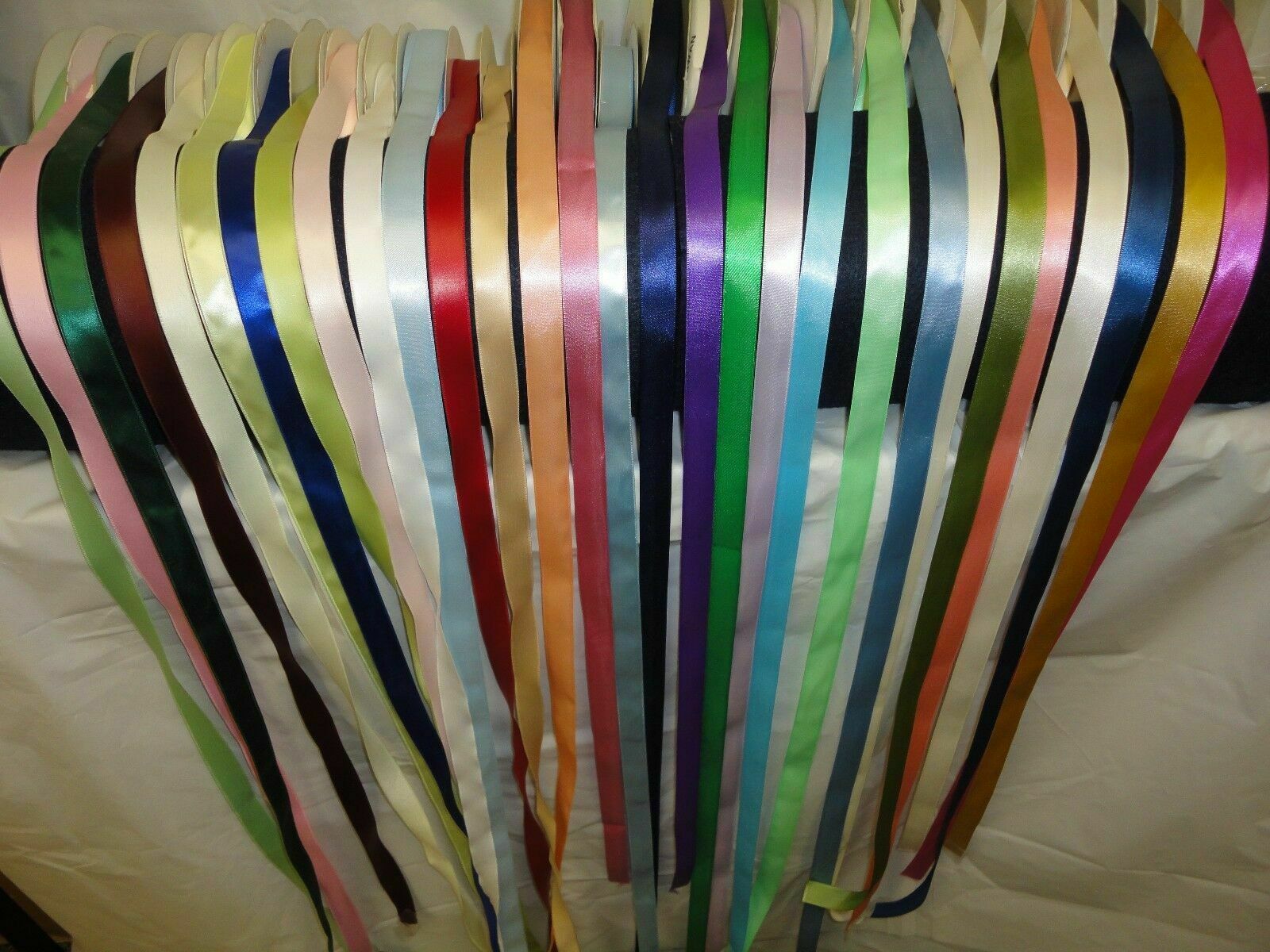 Single Face Satin Ribbon 100% Polyester, 1/4" 3/8" 5/8" 7/8"; 100 Yards/ Roll