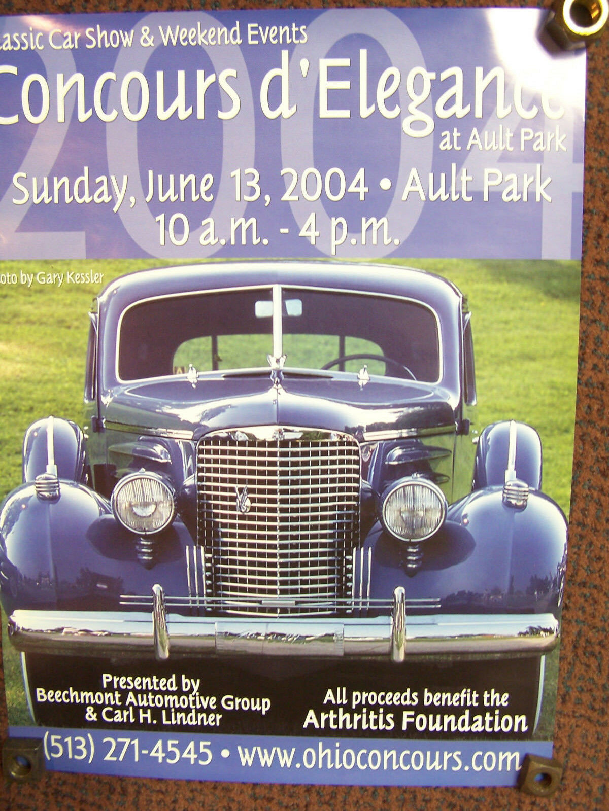 2004 Concours D' Elegance Cincinnati Poster 1938 1939 Cadillac Sedan Side Mounts