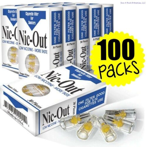100 PACKS Nic Out Cigarette Disposable Smoking Filter Holders - WHOLESALE