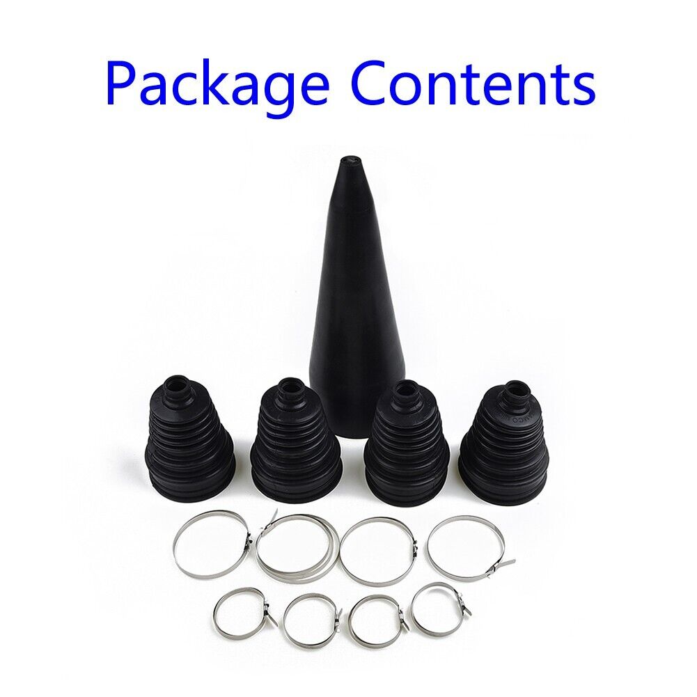 4 Pcs Constant Velocity CV Boot Joint Fitting Cone Stretch With 4 * Clips