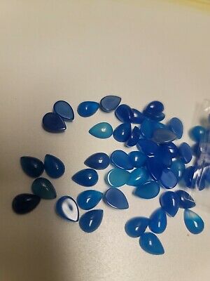 Blue Jade Tear Shape Cabochons 10x7 Mm Beautiful Color 36 Stones