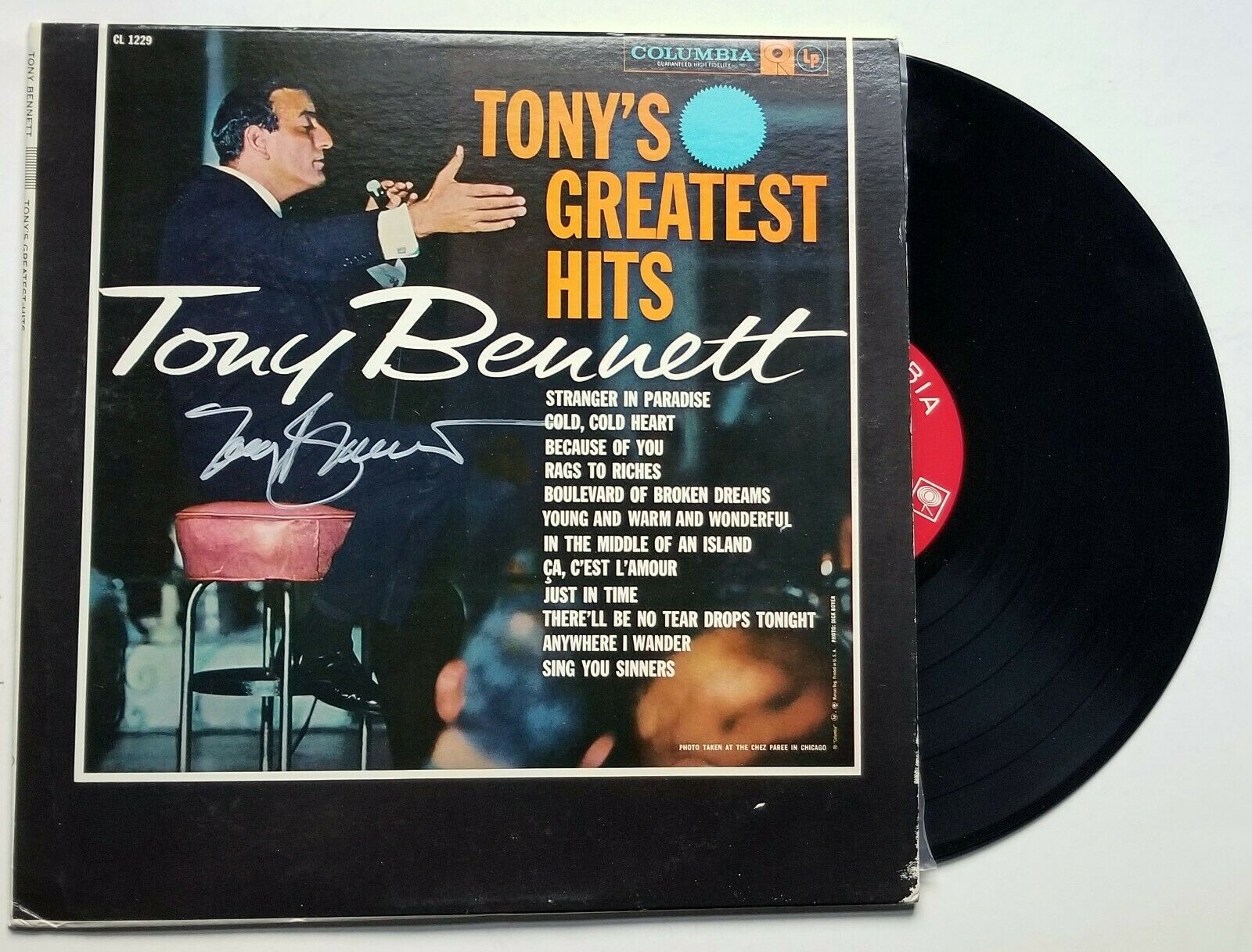 Tony Bennett Real Hand Signed Greatest Hits Record Vinyl Jsa Coa Autographed
