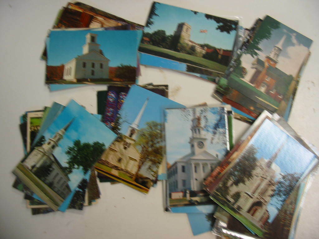 100 Church Postcard Lot