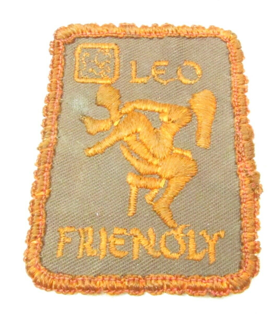 Vintage Used Leo Friendly Embroidered Patch -d