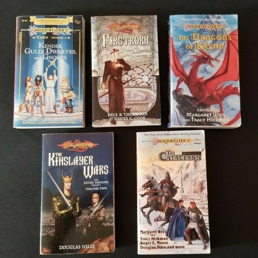 Lot Of 5 Novels Dragonlance TSR Wizards of Coast Fantasy AD&D D&D