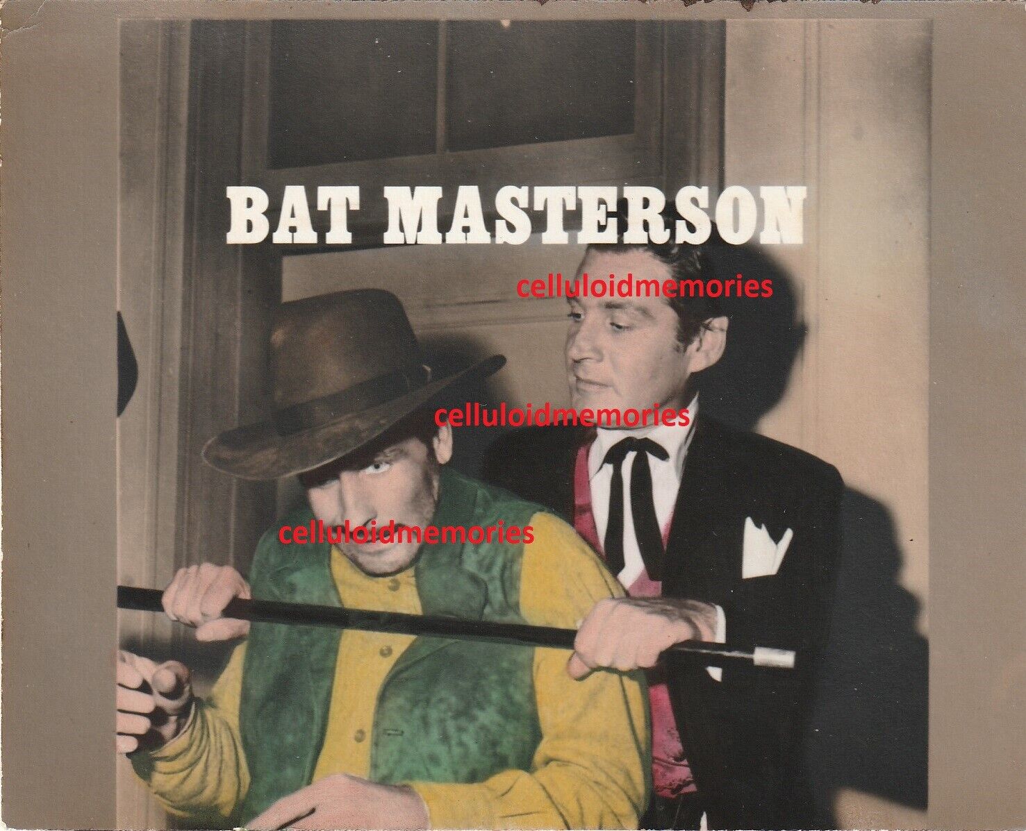 Original Nbc Bump Card Promo Photo 1958 Bat Masterson Gene Barry Dbw # 2