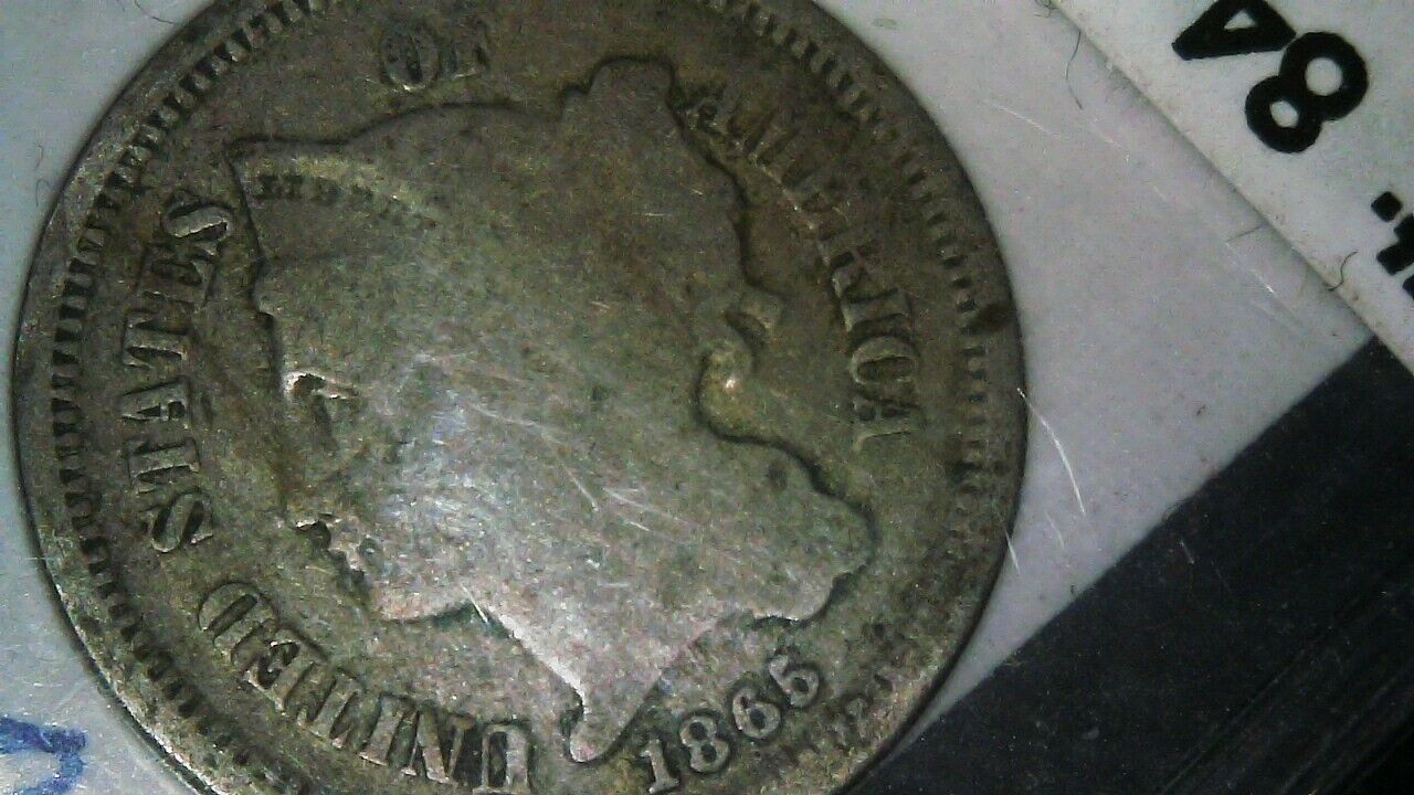1866 three cent nickel plus a 1865 three cent nickel