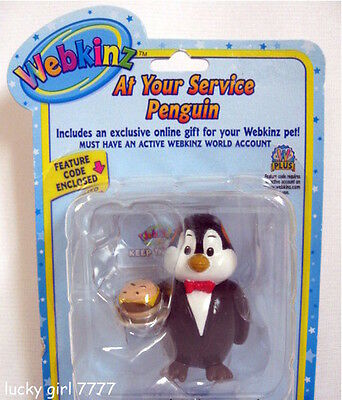 Nib Webkinz At Your Servive Penguin  Figure W/code Free Shipping Factory Sealed