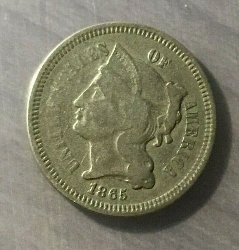 1865 Three Cent Nickel US Coin