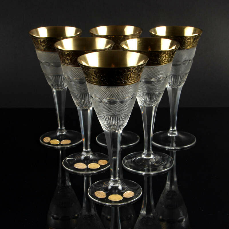 Moser cut crystal glass SPLENDID Sherry drinking glass SET of six mid century