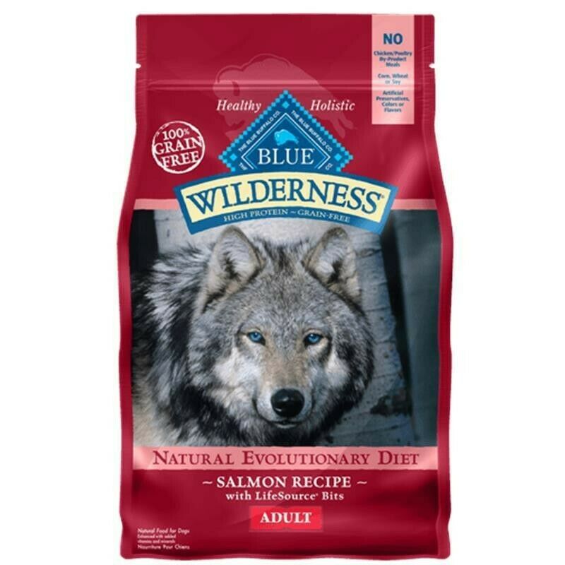 Blue Buffalo Wilderness Salmon Recipe Grain-free Dry Dog Food 24 Lbs - Free Ship