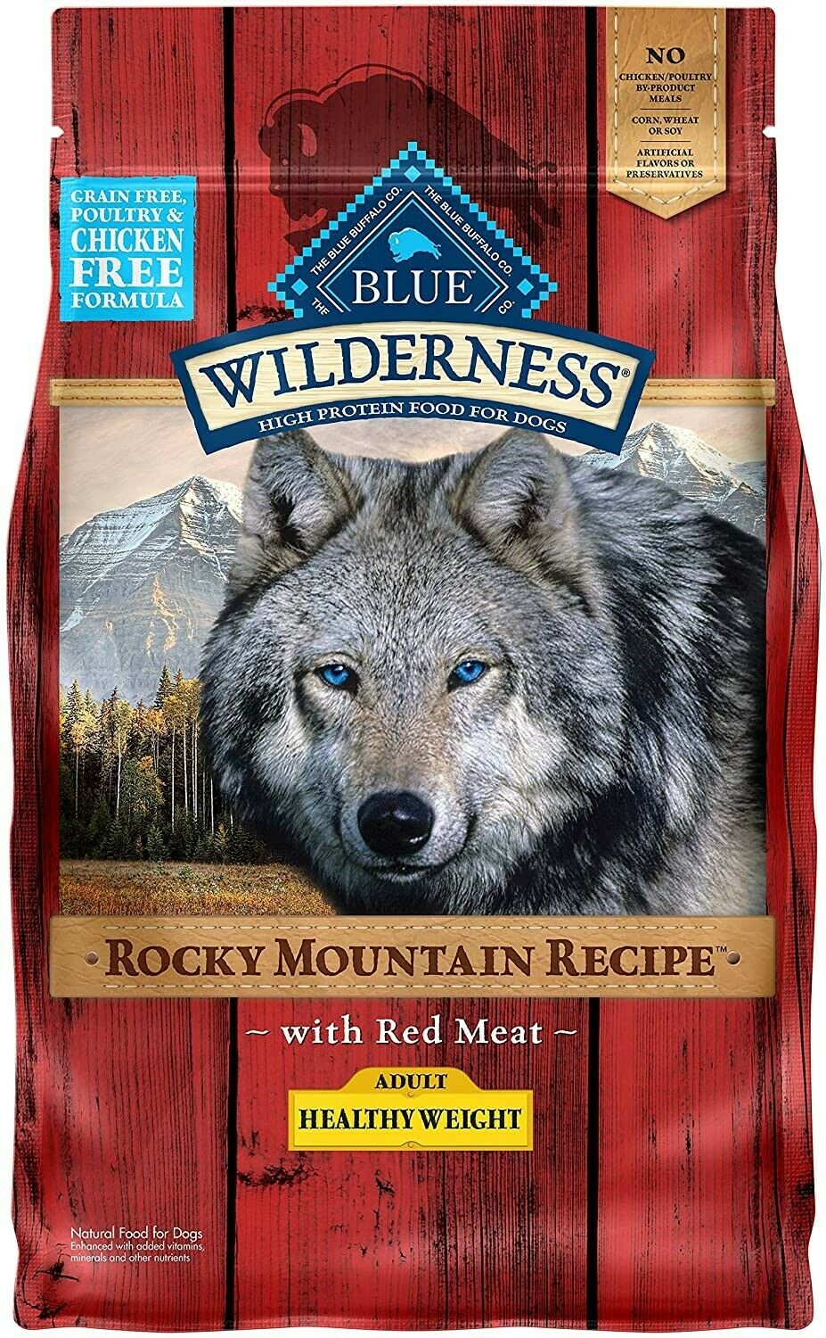 Blue Buffalo Wilderness Rocky Mountain Weight Adult Red Meat Dog Food, 22 Lbs.