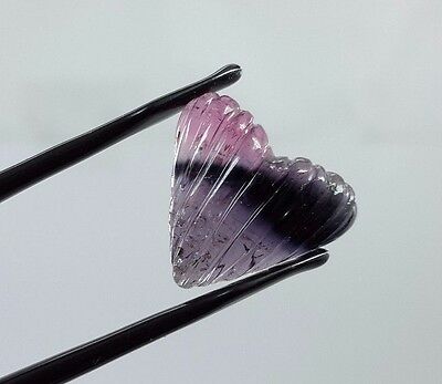 18.15 Cts Natural By Colour Tourmaline Gemstone Hand Carved Heart Jgicv0044