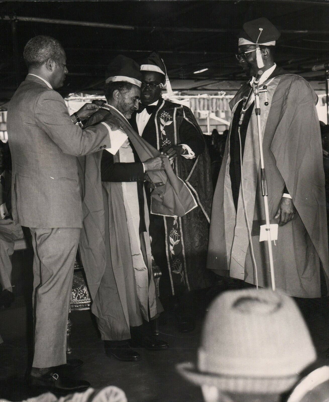 Emperor Haile Selassie Receiving An Honorary Award - Original Photo 1970's