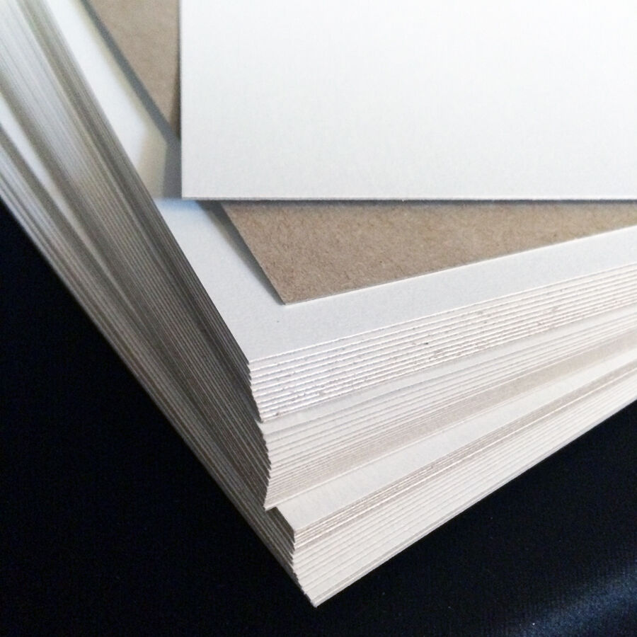 22 Pt Chipboard - Pack Of 50 - White On One Side 8.5x11" Sheets 0.022 Scrapbook