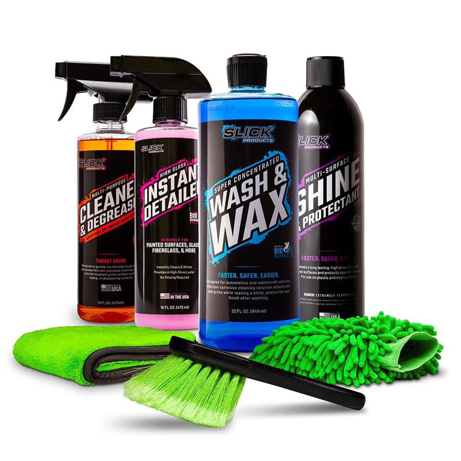 Slick Products Watercraft Starter Bundle | W/ Wash & Wax, Cleaner, Shine,