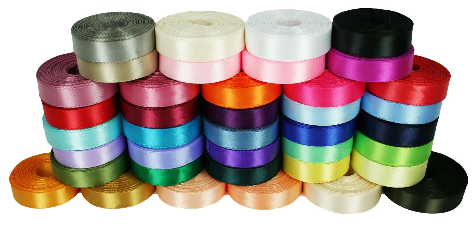 Rolled Up 7/8" Single Face Satin Ribbon 100% Polyester Choose Color & Yards