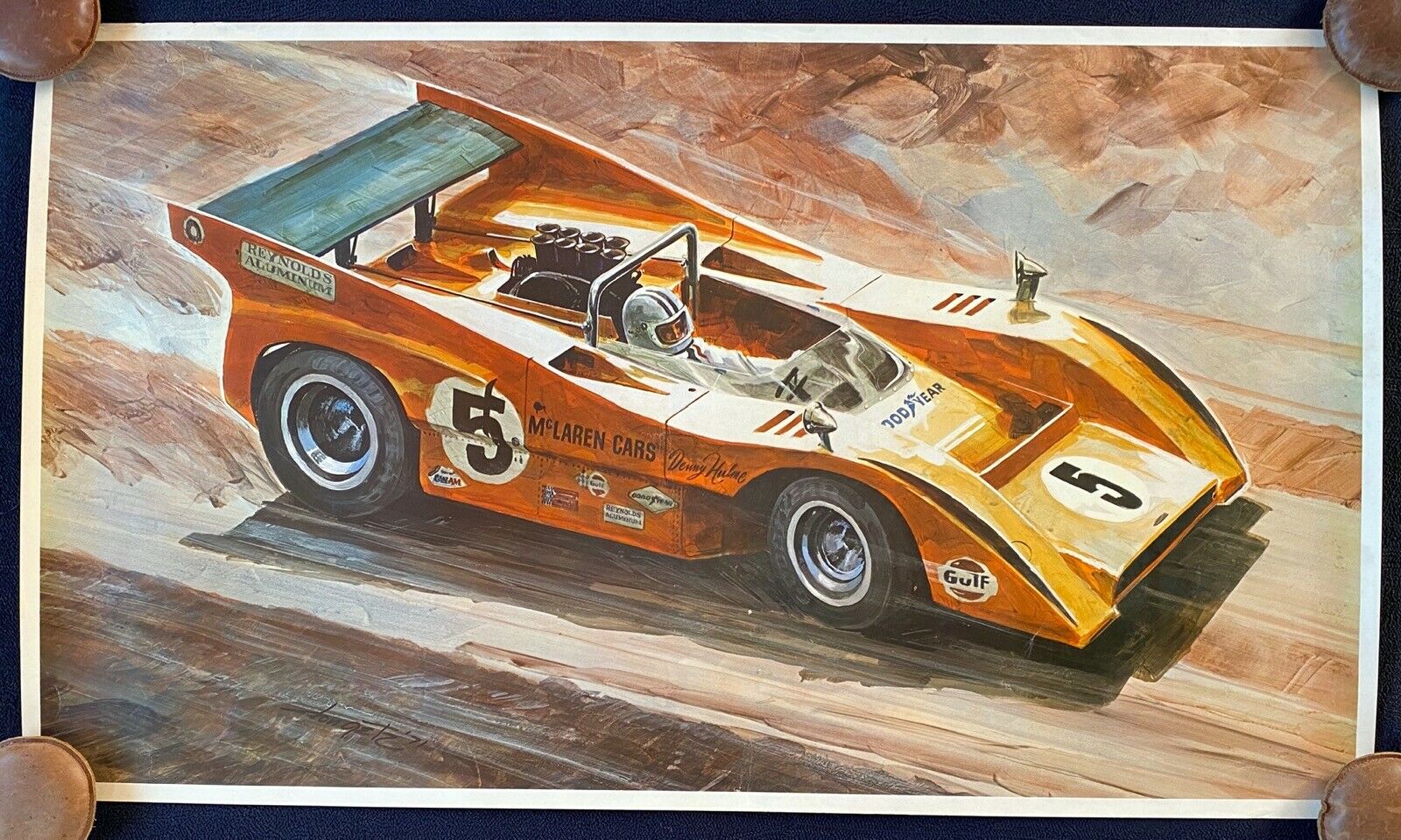 Don Getz Denny Hulme 1971 McLaren M8F Can Am Vintage Poster Art Print