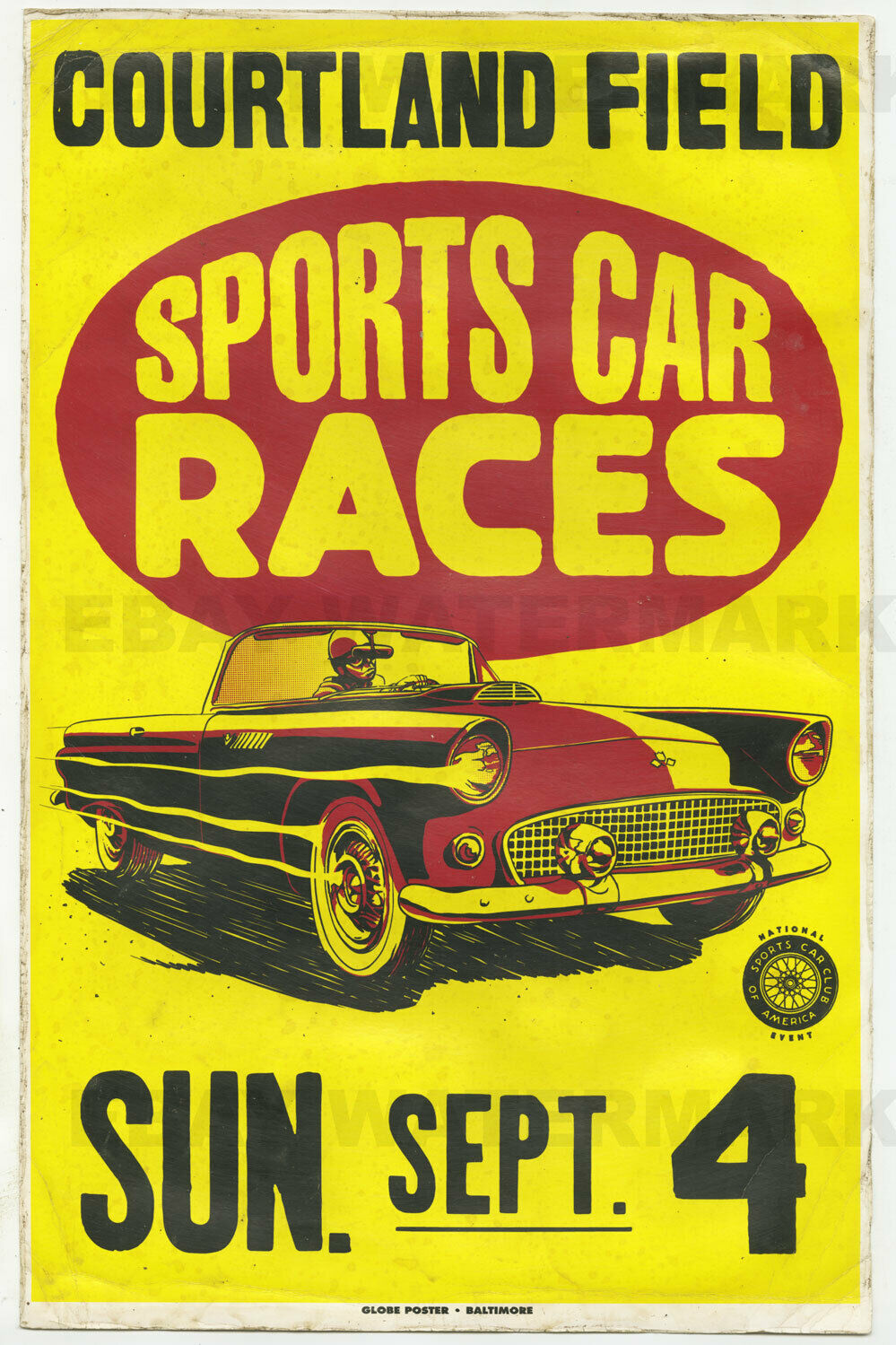 1955 Ford Thunderbird Courtland Alabama Race Vintage Advertising Poster 11 X 17