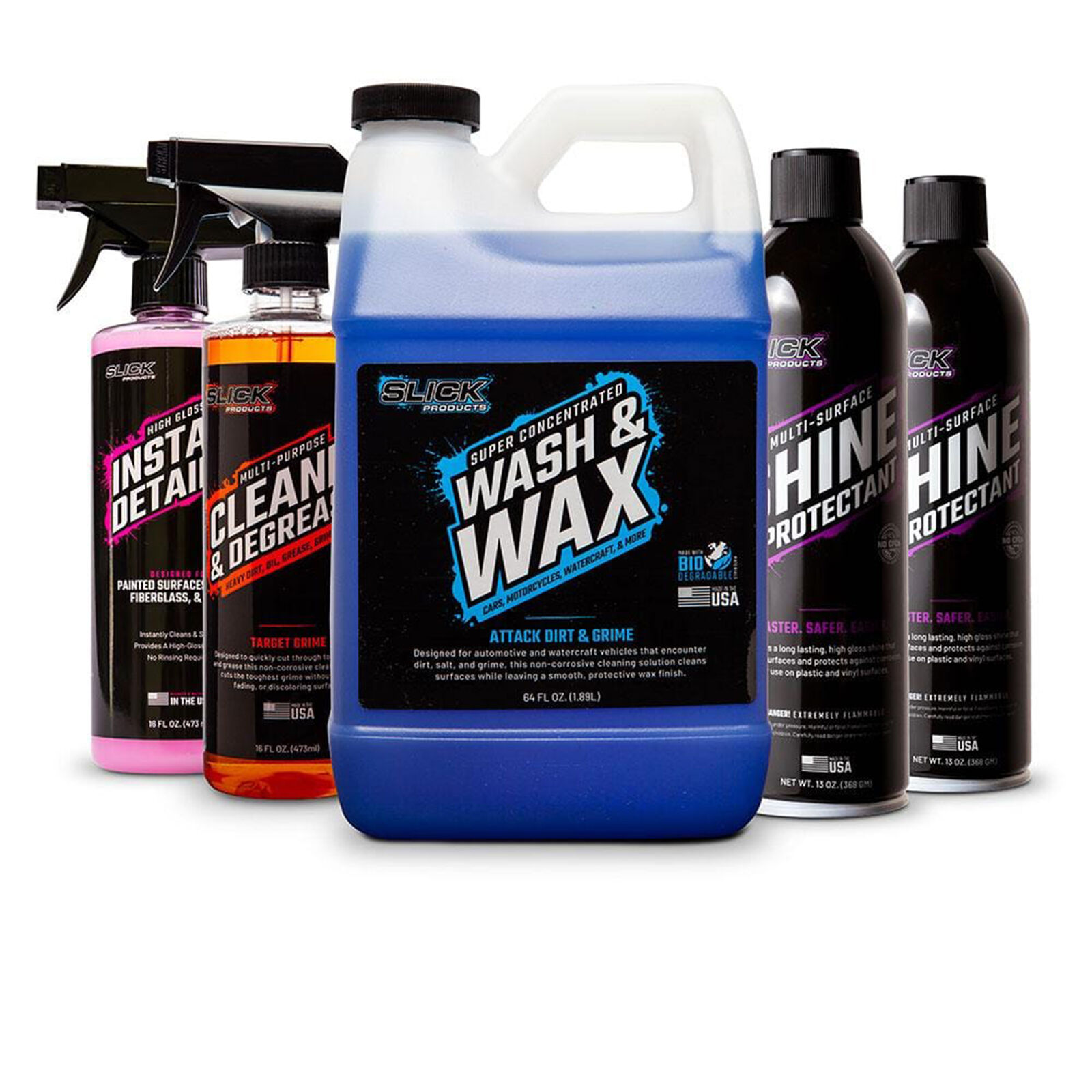 Slick Products Watercraft Refill Bundle | Wash & Wax, Degreaser Shine Protectant