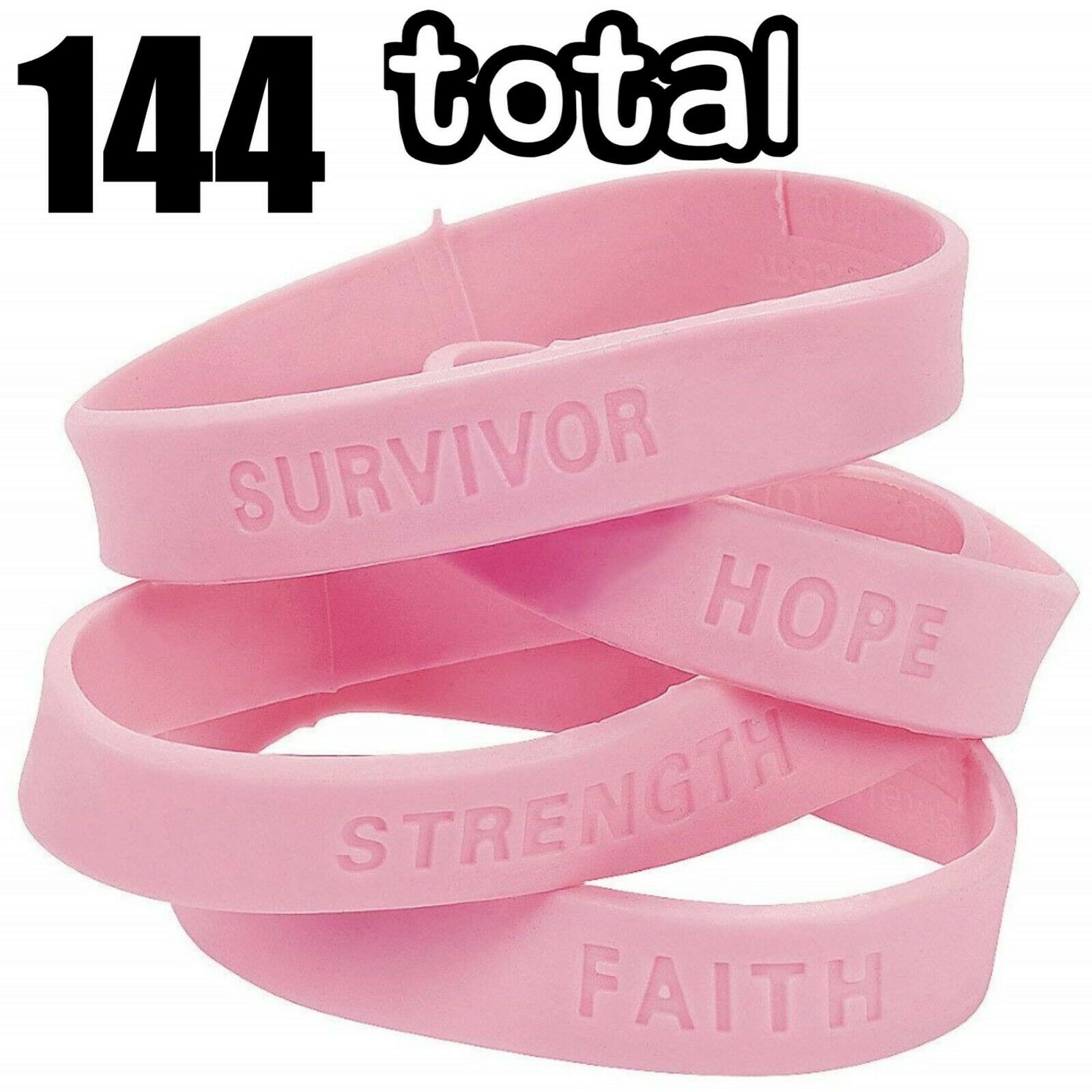 144 Breast Cancer Awareness Pink Bracelets ~ Wholesale  (12 Dozen)