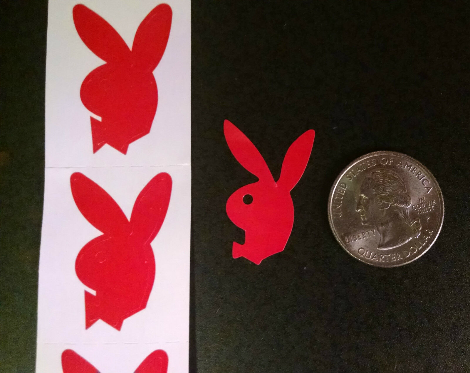 ~~~100~~~   Playboy Bunny Tanning Body Stickers  Red With Bow Tie Faces Left