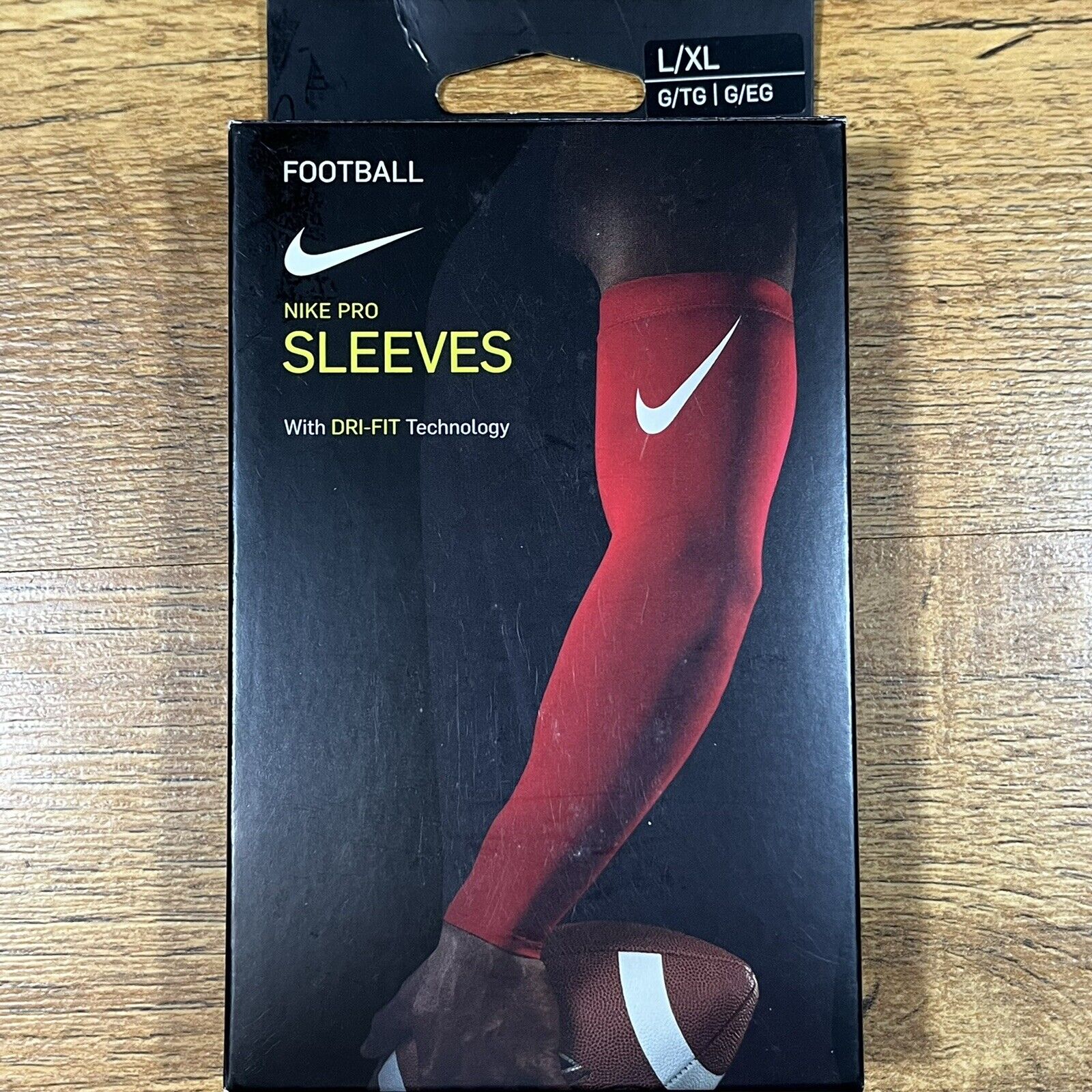 NIKE Pro Dri Fit 3.0 Red Compression Football Arm Sleeves NEW Men’s L/XL