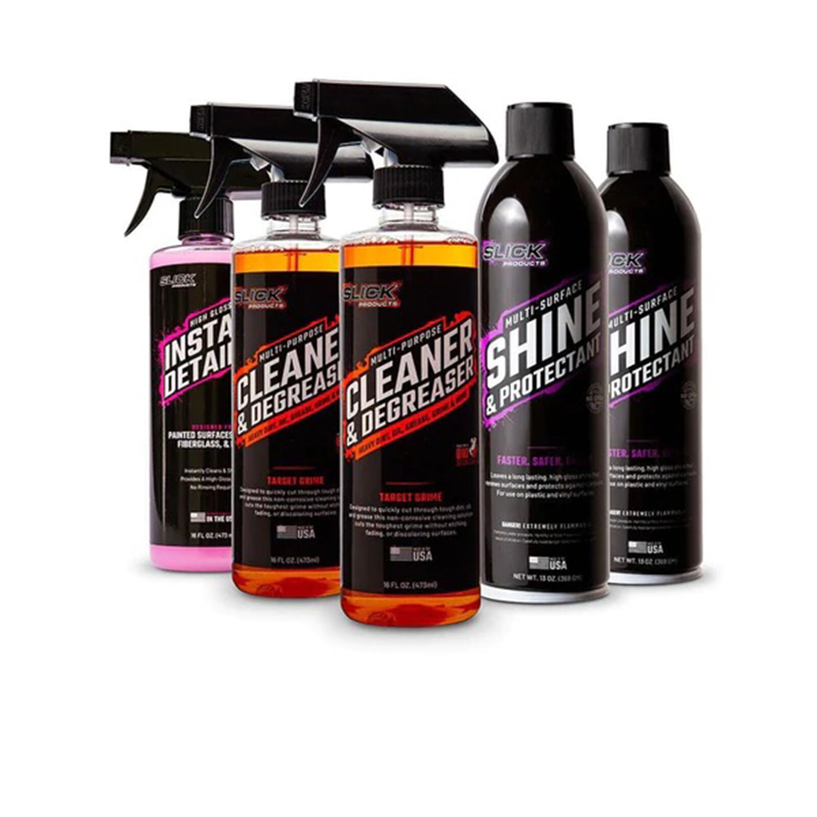 Slick Products Bike Refill Bundle | W/ Cleaner & Degreaser, Shine & Protectant